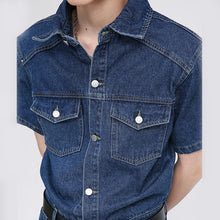 Load image into Gallery viewer, Summer Short Sleeve Denim Jumpsuit
