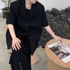 Mesh Panel Casual Suit Jacket