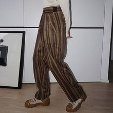 Load image into Gallery viewer, Retro Striped High-waist Casual Pants

