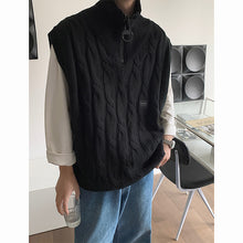 Load image into Gallery viewer, Winter Vintage Zip Turtleneck Vest Knit Vest
