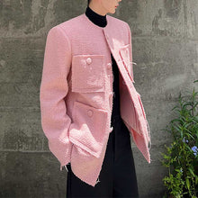 Load image into Gallery viewer, Vintage Pink Frayed Collarless Jacket
