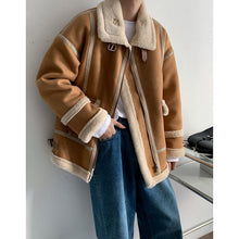 Load image into Gallery viewer, Winter Stitching Thickened Loose Coat

