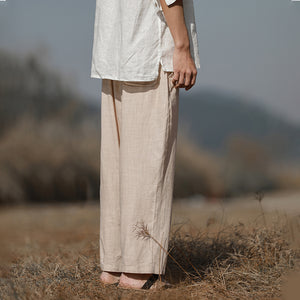 Summer Linen Loose Cropped Pants