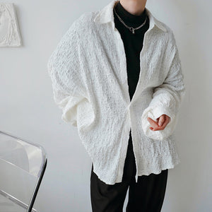 Retro Crinkled Dolman Sleeve Shirt