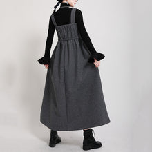 Load image into Gallery viewer, Woolen Pleated Strappy Dress
