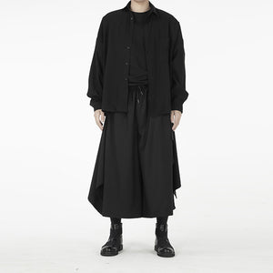 Loose Cropped Culottes Hakama Pants