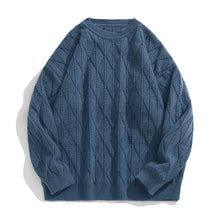 Load image into Gallery viewer, Argyle Textured Crewneck Knit Sweater
