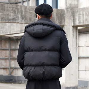 White Duck Down Hooded Down Vest