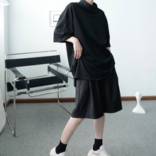 Load image into Gallery viewer, Solid Color Turtleneck Half Sleeve T-Shirt
