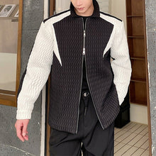 Load image into Gallery viewer, Three-Die Crinkle Textured Contrast Lapel Jacket
