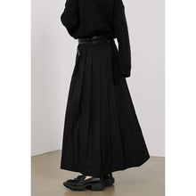 Load image into Gallery viewer, Double Belt Pleated A-line Skirt
