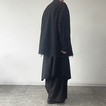 Load image into Gallery viewer, Stand Collar Vintage Raw Edge Loose Shirt
