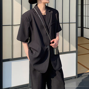 Mesh Panel Casual Suit Jacket