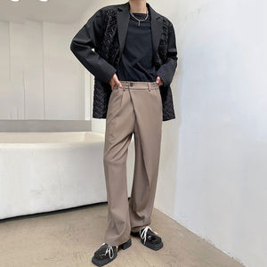 Irregular Diagonal Drape Suit Pants