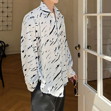 Load image into Gallery viewer, Splattered Graffiti Print Balloon Sleeve Shirt
