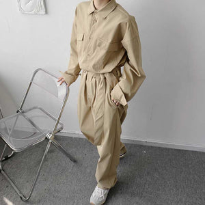 Japanese Retro Big Pocket Jumpsuit