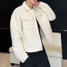 Load image into Gallery viewer, Solid Lapel Knit Cropped Jacket
