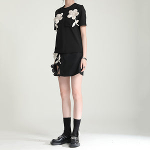 Patchwork Floral Short-sleeve T-shirt