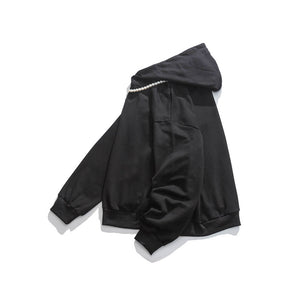 Bead Necklace Hooded Sweatshirt