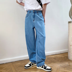 Contrast Large Pocket Wide-leg Jeans