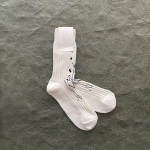 Splash Ink Thick Line Crew Socks