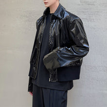 Load image into Gallery viewer, Pu Patent Leather Motorcycle Jacket
