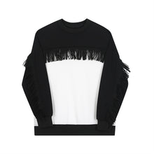 Load image into Gallery viewer, Color Contrast Tassel Pullover Sweatshirt
