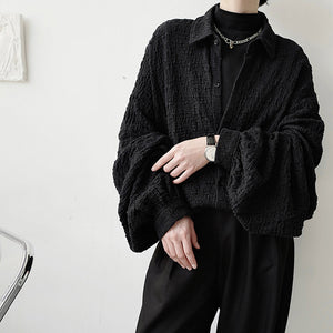 Retro Crinkled Dolman Sleeve Shirt