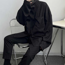 Load image into Gallery viewer, Vintage Turtleneck Big Pocket Loose Shirt
