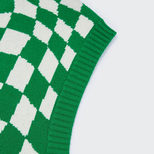 Load image into Gallery viewer, Checkerboard V-Neck Knit Cardigan
