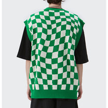 Load image into Gallery viewer, Checkerboard V-Neck Knit Cardigan
