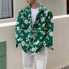 Load image into Gallery viewer, Floral Green Single Breasted Lapel Jacket
