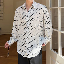Load image into Gallery viewer, Splattered Graffiti Print Balloon Sleeve Shirt
