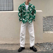 Load image into Gallery viewer, Floral Green Single Breasted Lapel Jacket
