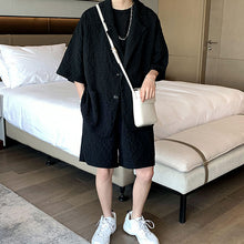 Load image into Gallery viewer, Short Sleeve Blazer Shorts Two Piece Set

