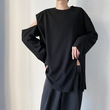 Load image into Gallery viewer, Shoulder Cutout Hem Split Bottom Shirt

