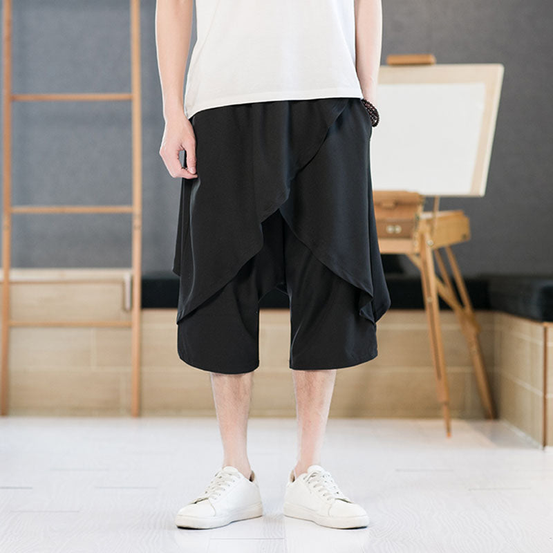 Loose Casual Fake Two Piece Baggy Pants