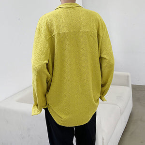 Yellow Textured Long Sleeve Shirt