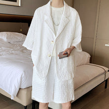 Load image into Gallery viewer, Short Sleeve Blazer Shorts Two Piece Set
