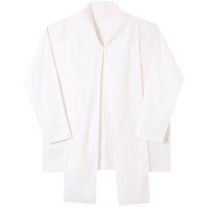 Ribbon Scarf V-Neck Pullover Shirt