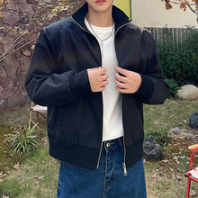 Load image into Gallery viewer, Vintage Stand Collar Shoulder Pad Cropped Jacket
