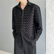 Load image into Gallery viewer, Pleated Weave Decorative Long Sleeve Shirt
