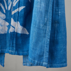 Cotton Linen Blue Dyed Cheongsam Shirt