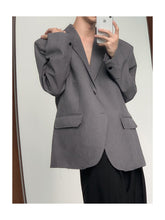 Load image into Gallery viewer, Fake Two Pieces Splicing Shoulder Pads Blazer
