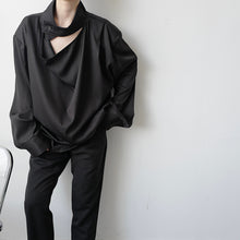 Load image into Gallery viewer, Solid Color Stand Collar Cutout Long Sleeve Shirt
