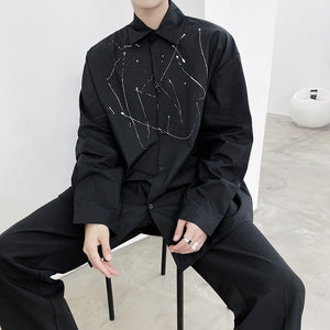 Splattered Graffiti Long Sleeve Shirt