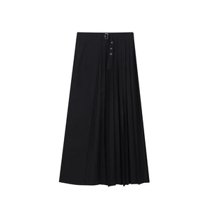 Dark A-Line Pleated Culottes Hakama Pants
