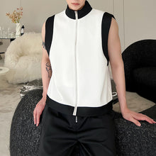 Load image into Gallery viewer, Contrast Sleeveless Zip Vest
