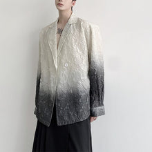 Load image into Gallery viewer, Ink Gradient Embossing Lapel Suit Collar Shirt
