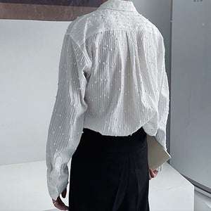 Sequined Long Sleeve Loose Shirt